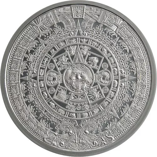 Picture of Golden State Mint (GSM) Aztec Mayan Calendar 2 oz Silver Round