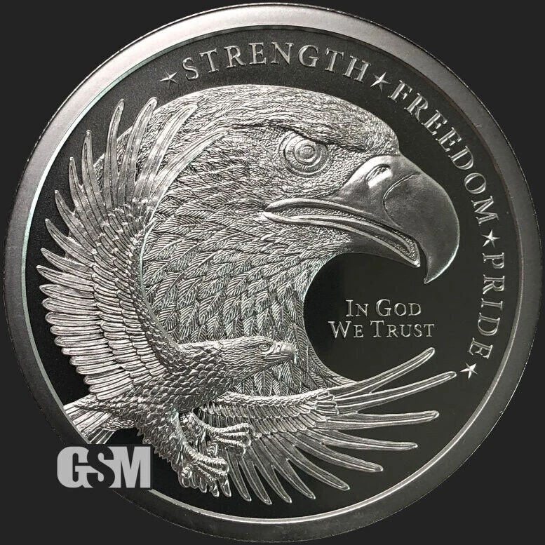 Picture of Golden State Mint (GSM) Double Eagle 2 oz Silver Round