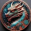 Picture of 2024 Lunar Year of the Dragon 33 Gram Colorized Copper Round - Sealed