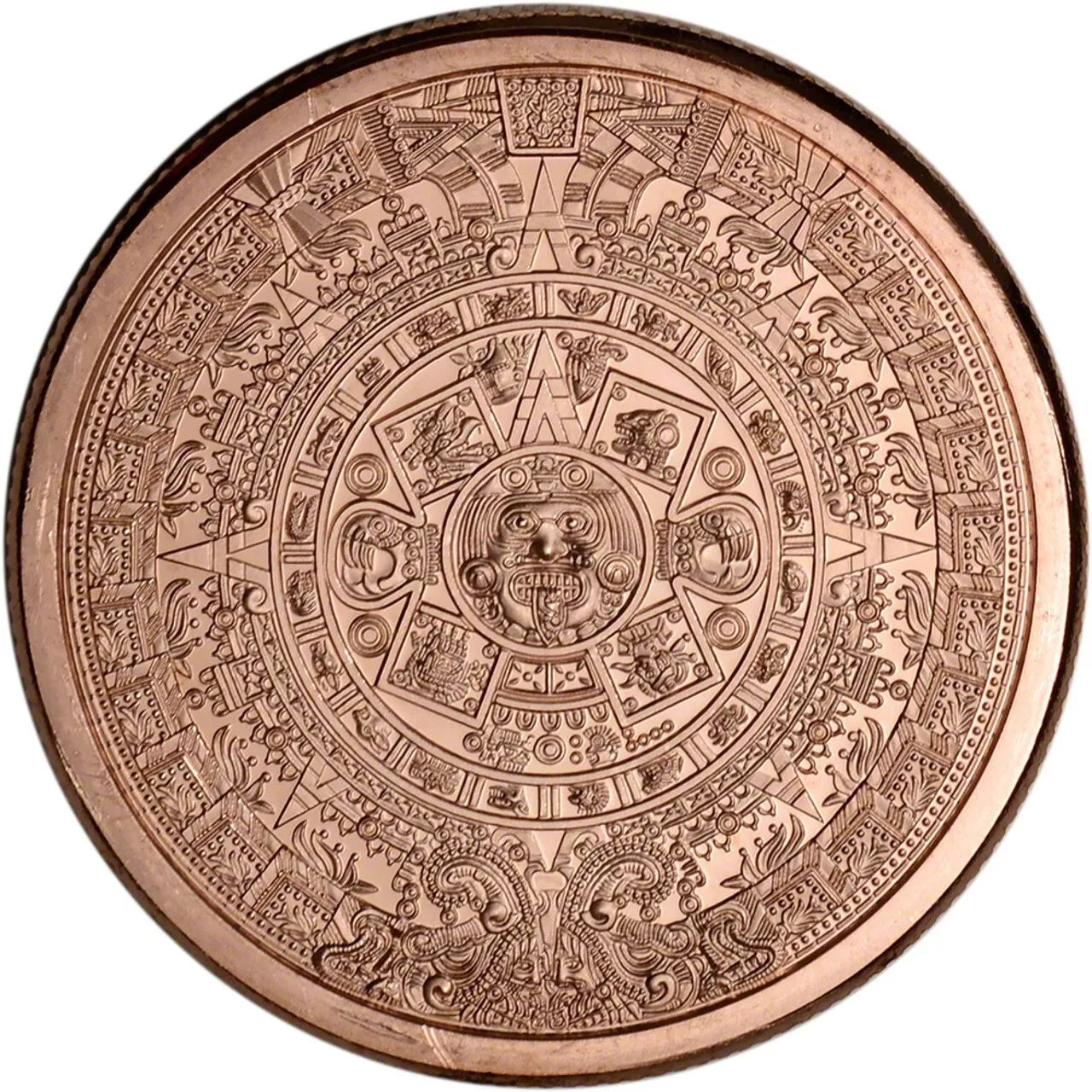 Picture of Golden State Mint (GSM) Aztec Mayan Calendar 5 oz Copper Round