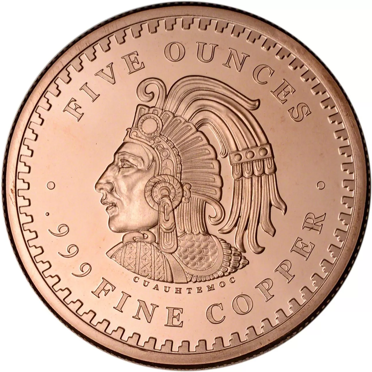 Picture of Golden State Mint (GSM) Aztec Mayan Calendar 5 oz Copper Round