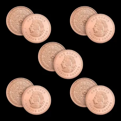 Picture of (Lot of 10) Golden State Mint (GSM) Aztec Mayan Calendar 1 oz Copper Round