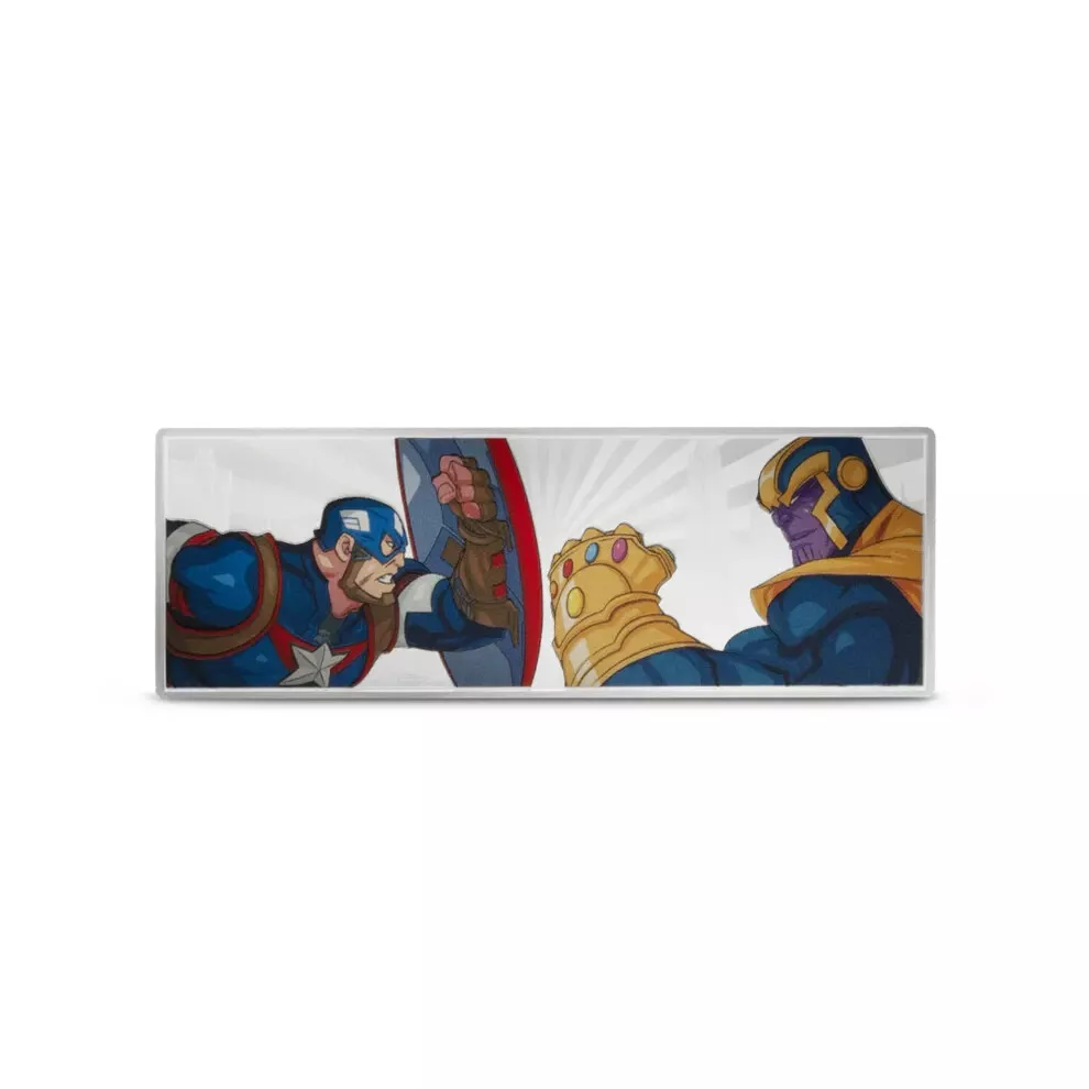 Picture of 2025 Agoro Marvel Avengers Captain America vs. Thanos 3 oz Colorized Silver Coin
