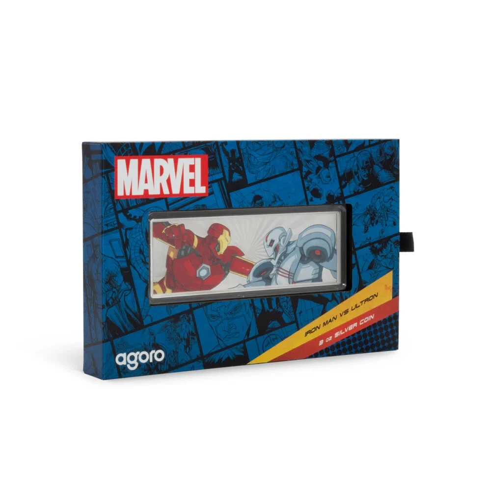 Picture of 2025 Agoro Heroes vs. Villains - Iron Man vs. Ultron 3 oz Colorized Silver Coin