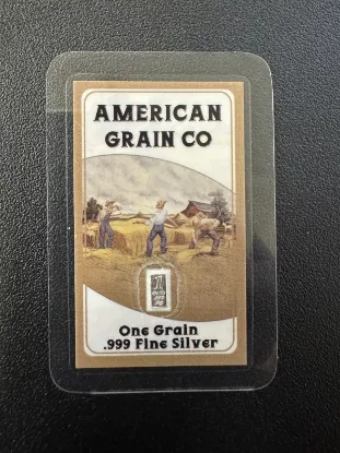 Picture of (Lot of 100) 2024 American Grain Co. 1 Grain Silver - Laminated Colorized Assay