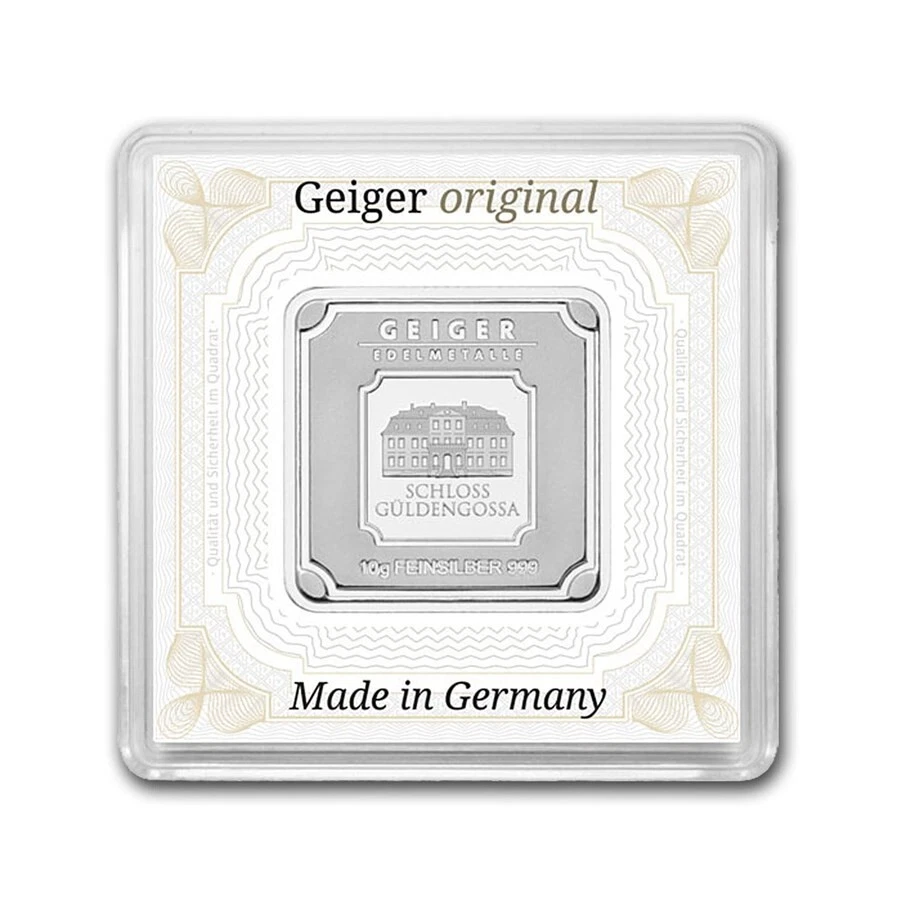 Picture of Geiger Edelmetalle Original - 10 Gram Silver Square - In Capsule