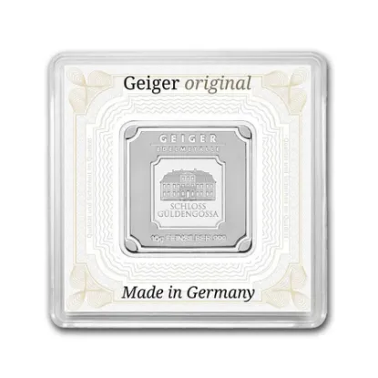 Picture of Geiger Edelmetalle Original - 10 Gram Silver Square - In Capsule