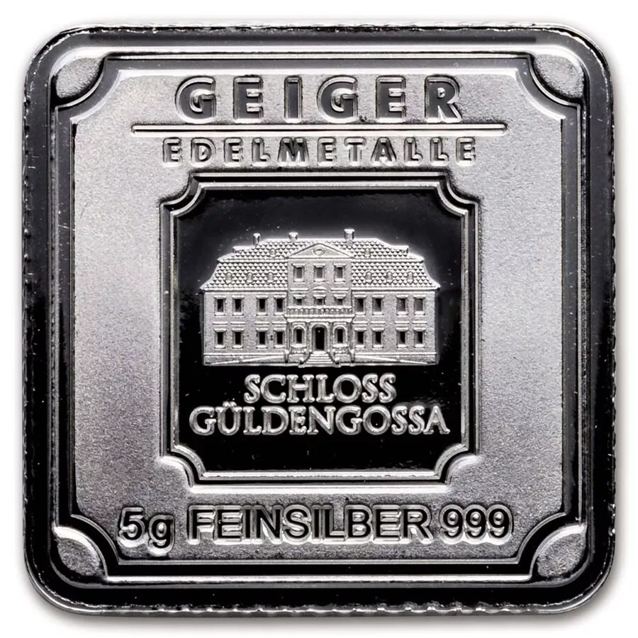 Picture of Geiger Edelmetalle Original 5 Gram Silver Square - Raw / Loose / No Capsule
