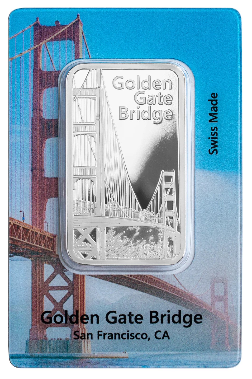 Picture of (Lot of 5) Pamp Historical San Francisco Golden Gate Bridge 1 oz Silver Bar