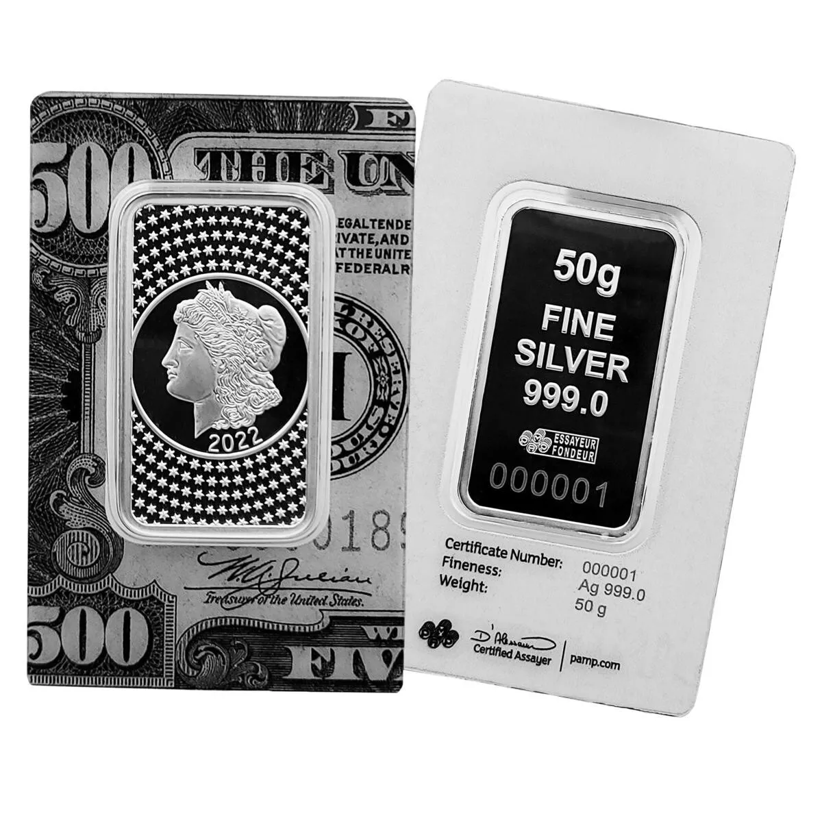 Picture of 2022 Pamp Suisse Morgan Tribute 50 Gram Silver Bar - In Assay