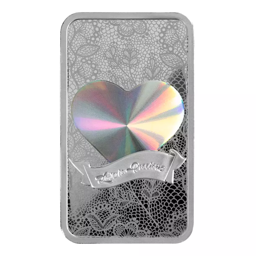 Picture of (Lot of 5) 2024 Pamp Love is Precious Holographic 50 Gram Silver Bar - In Assay