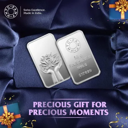 Picture of Pamp MMTC Lotus 50 Gram Silver Bar - In Assay