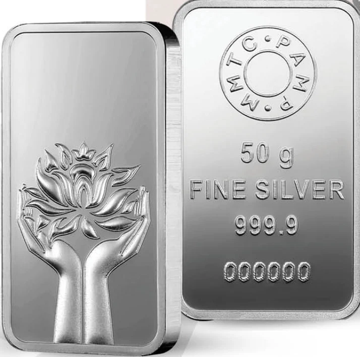 Picture of Pamp MMTC Lotus 50 Gram Silver Bar - In Assay