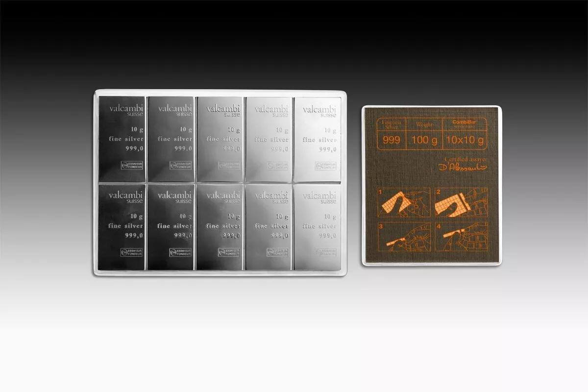 Picture of Valcambi Suisse 10 Gram Silver Bar (10x10 Breakable)