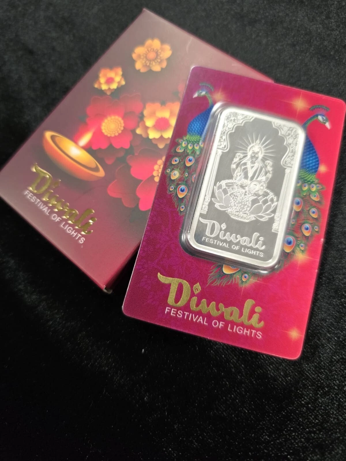 Picture of (Lot of 5) 2024 Pamp Diwali Lakshmi & Peacocks 1 oz Silver Bar - Assay / Sleeve