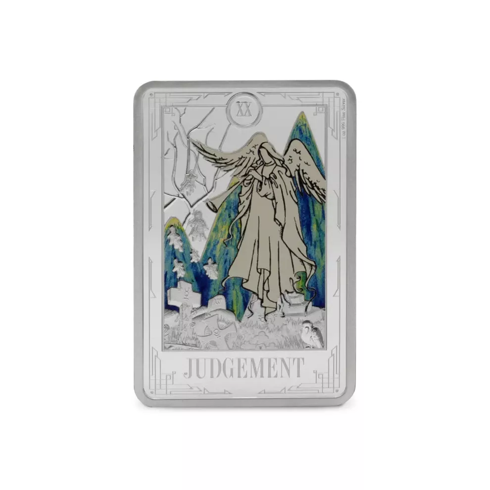 Picture of 2025 Agoro Tarot Card - Judgement 1 oz Colorized Silver Coin