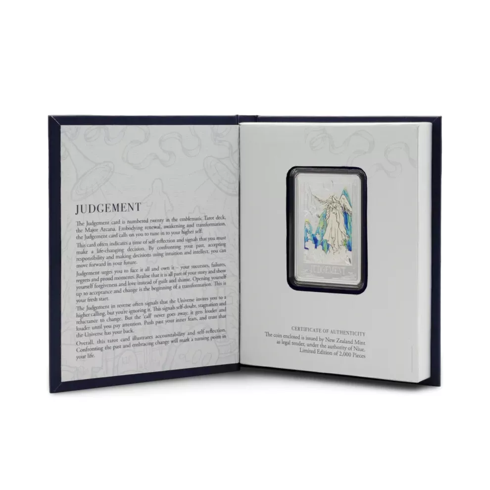 Picture of 2025 Agoro Tarot Card - Judgement 1 oz Colorized Silver Coin