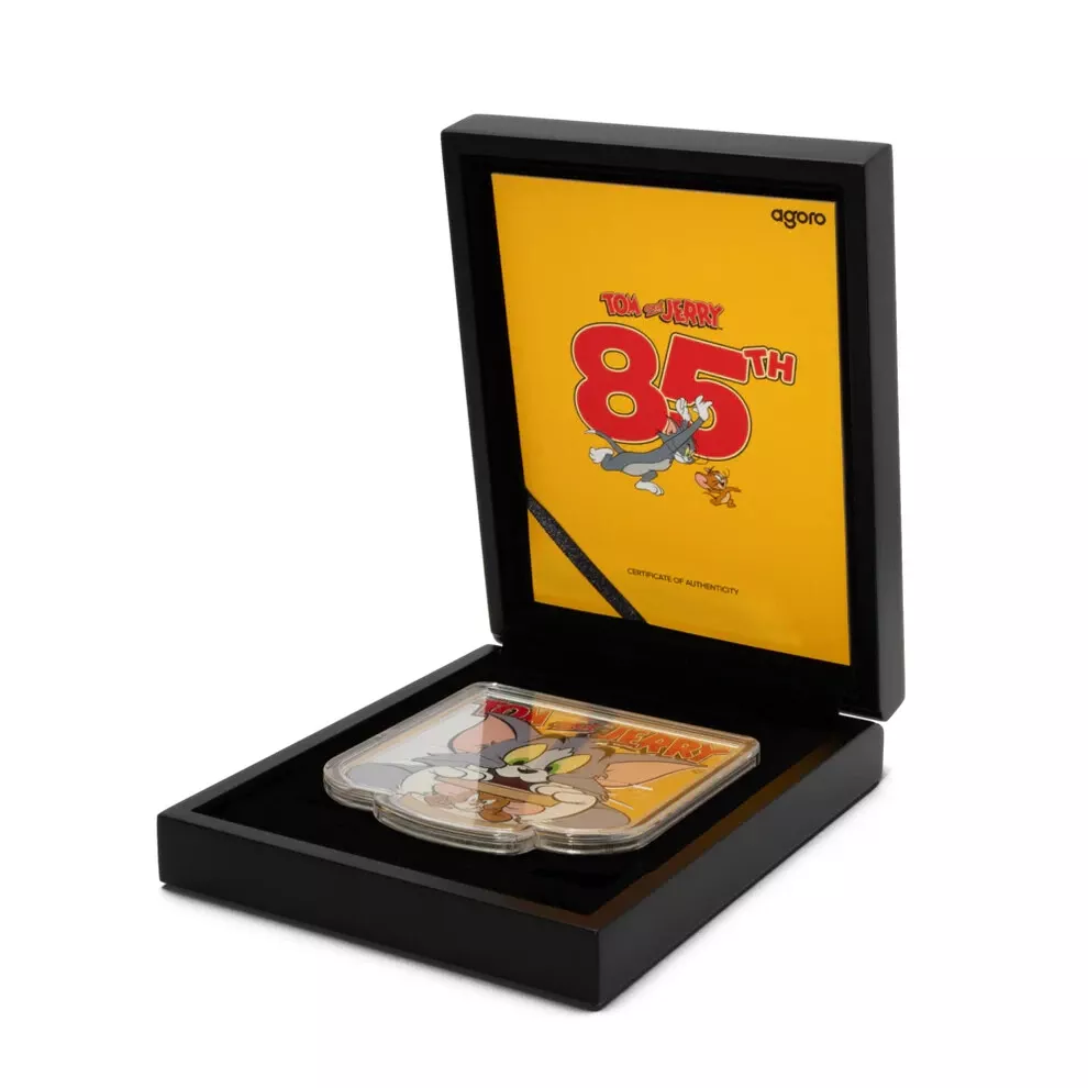 Picture of 2025 Agoro Warner Bros Tom and Jerry 85th Anniversary 5 oz Colorized Silver Coin