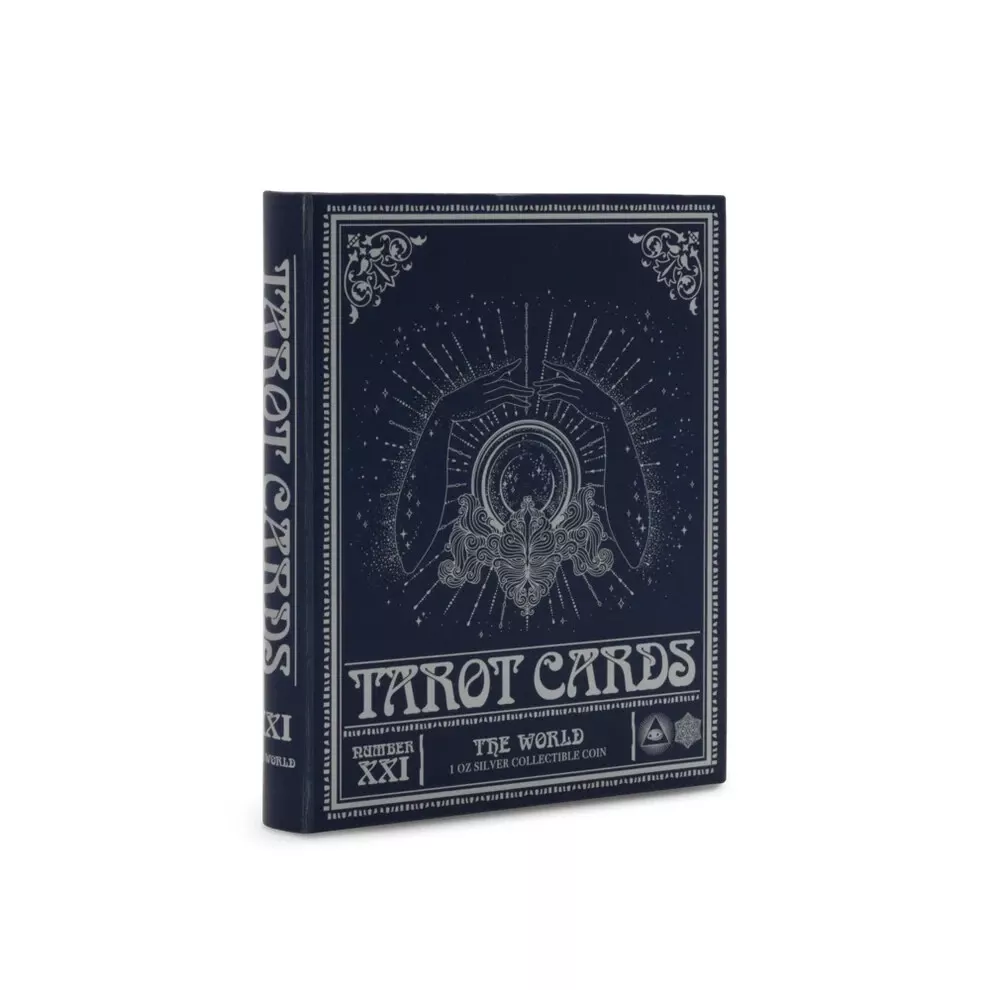 Picture of 2025 Agoro Tarot Card - The World 1 oz Colorized Silver Coin