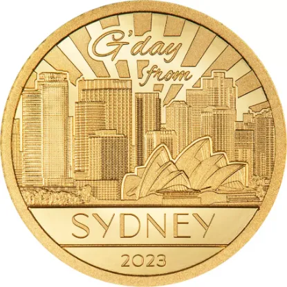 Picture of 2023 CIT Big City Lights Sydney 0.5 Gram Proof Gold Coin - In Capsule w/ Coa