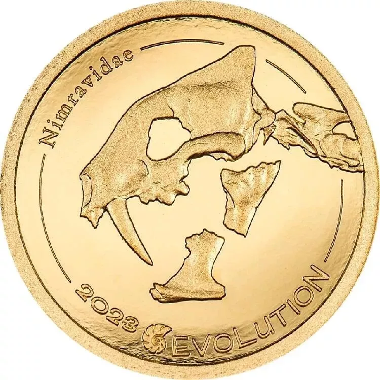 Picture of 2023 CIT Evolution of Life Nimravidae 0.5 Gram Proof Gold Coin - Capsule w/ Coa