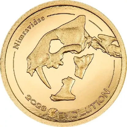 Picture of 2023 CIT Evolution of Life Nimravidae 0.5 Gram Proof Gold Coin - Capsule w/ Coa