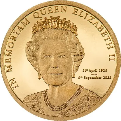 Picture of 2022 CIT Queen Elizabeth II Memoriam 0.5 Gram Proof Gold Coin - Capsule / Coa