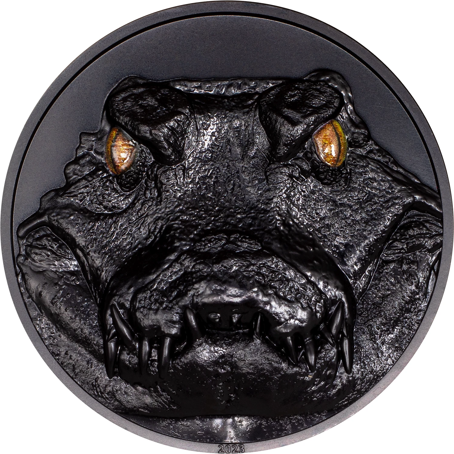 Picture of 2023 CIT Caiman 2 oz Obsidian Black Ultra High Relief Silver Coin - 30374