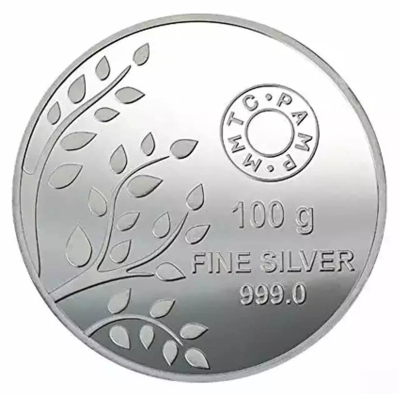 Picture of Pamp MMTC Banyan Tree of Life 100 Gram Silver Coin - In Mint Capsule