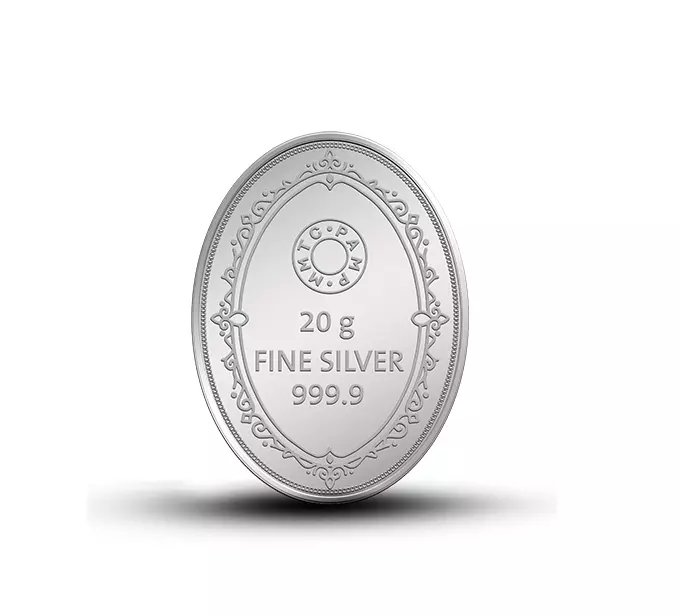 Picture of Pamp MMTC Prince Oval Shaped 20 Gram Silver Coin - In Card