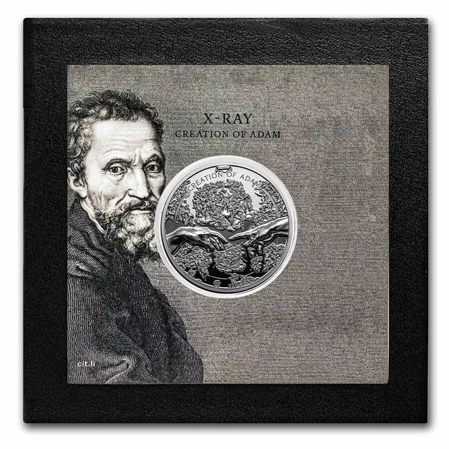 Picture of 2023 CIT X-Ray Creation of Adam 1 oz Ultra High Relief Proof Silver Coin - 30235