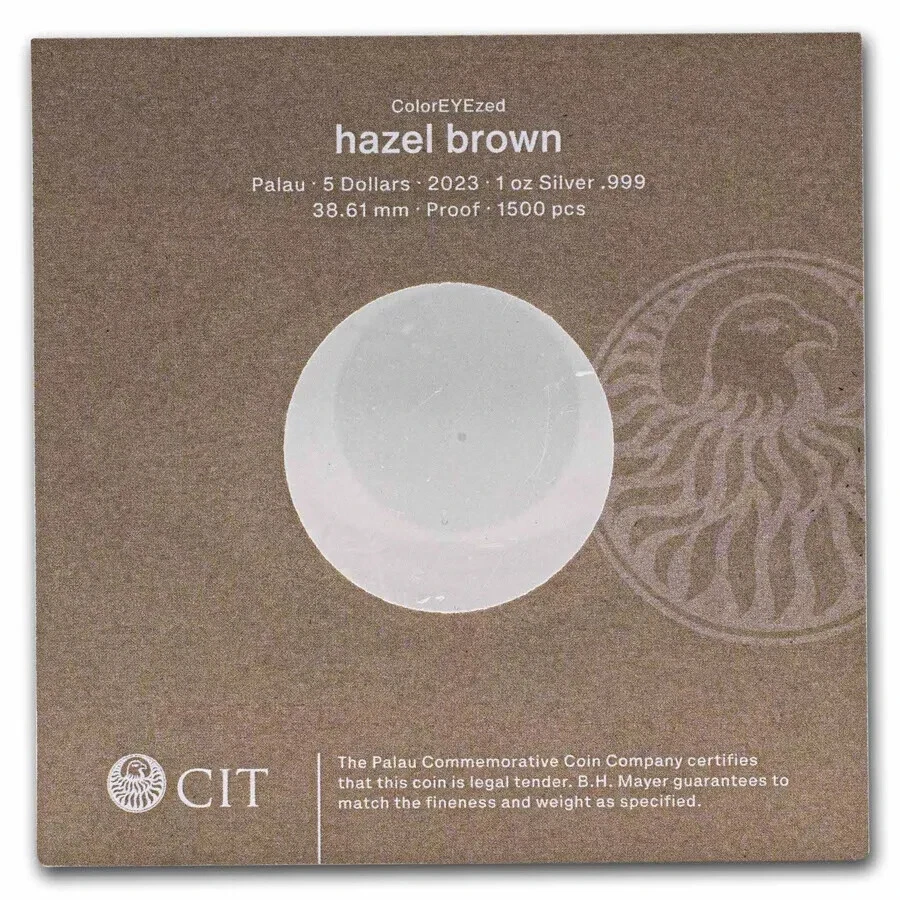 Picture of 2023 CIT ColorEYEzed Hazel Brown 1 oz Colorized Proof Silver Coin - 30278