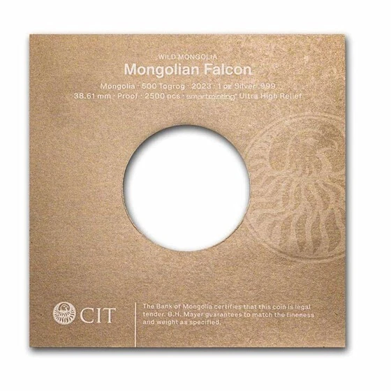 Picture of 2023 CIT Wild Mongolian Falcon 1 oz Ultra High Relief Proof Silver Coin - 30288