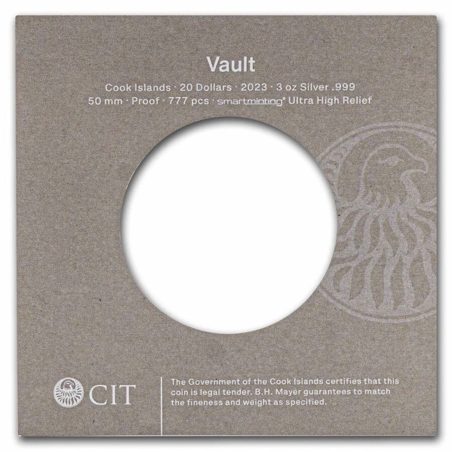 Picture of 2023 CIT Vault Door 3 oz Ultra High Relief Proof Silver Coin - 30331