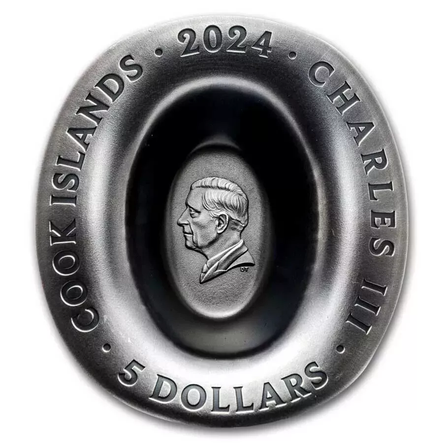 Picture of 2024 CIT Cowboy Hat 1 oz Ultra High Relief Antique Silver Coin - 30634