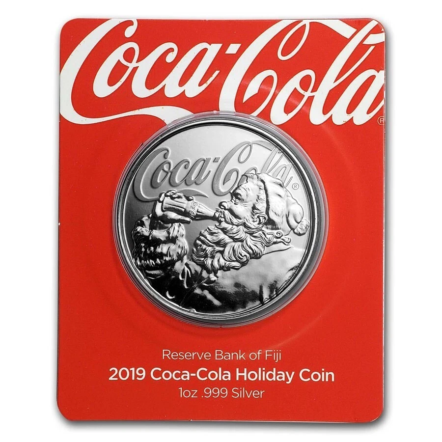 Picture of 2019 Scottsdale Mint Coca-Cola Holiday Santa 1 oz Silver Coin - In Assay