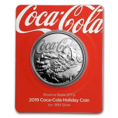 Picture of 2019 Scottsdale Mint Coca-Cola Holiday Santa 1 oz Silver Coin - In Assay