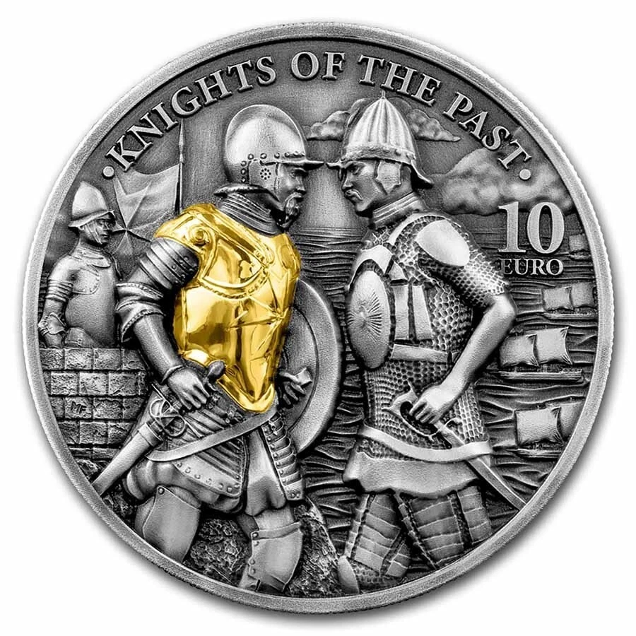 Picture of 2022 Germania Mint Knights of the Past 2 oz Antiqued Gilded Silver Coin (READ)