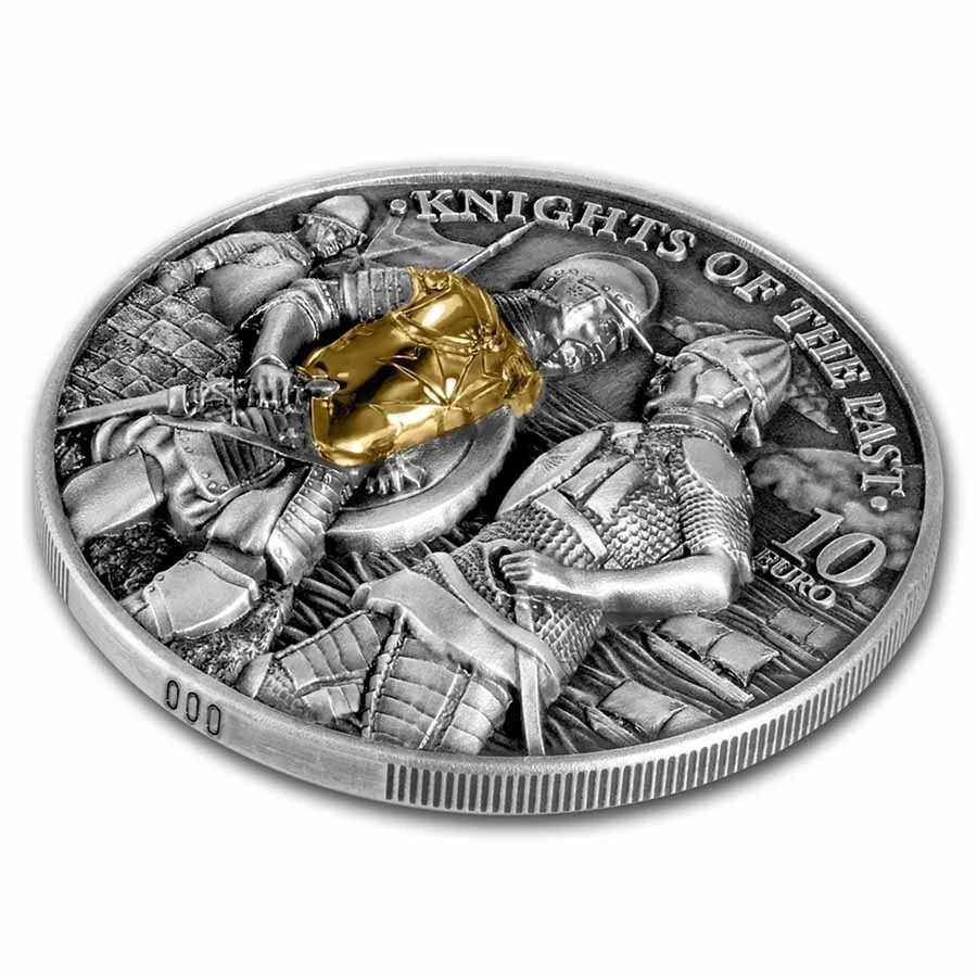 Picture of 2022 Germania Mint Knights of the Past 2 oz Antiqued Gilded Silver Coin (READ)