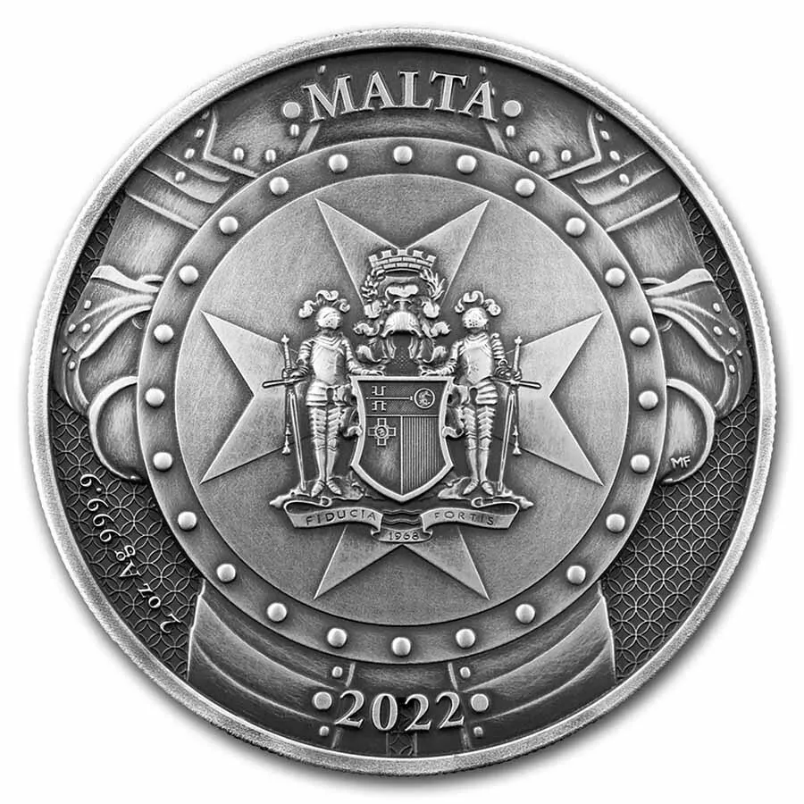 Picture of 2022 Germania Mint Knights of the Past 2 oz Antiqued Gilded Silver Coin (READ)