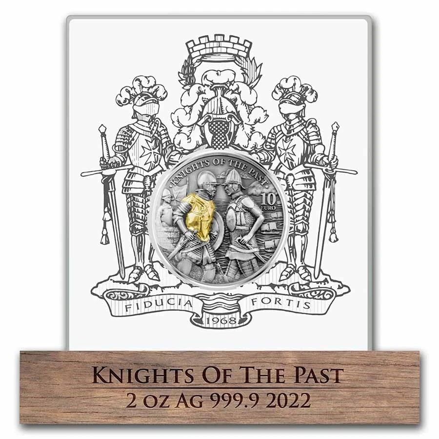 Picture of 2022 Germania Mint Knights of the Past 2 oz Antiqued Gilded Silver Coin (READ)