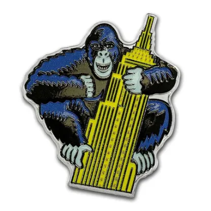 Picture of 2023 Pamp Suisse Burton Morris Gorilla Shaped 1 oz Colorized Silver Coin