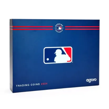 Picture of 2024 Agoro Major League Baseball (MLB) Trading Coins: 2 x 1 oz Silver Bar - New