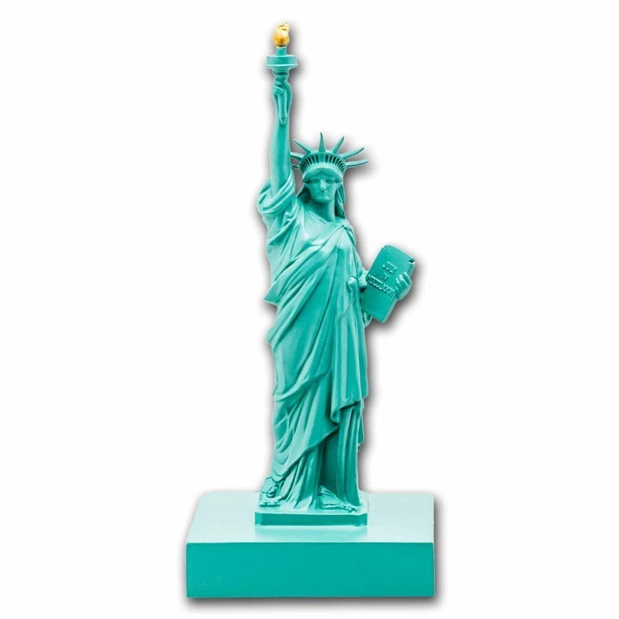 Picture of 2024 Samoa 3D Statue of Liberty 5 oz Colorized Silver Figurine - Case, Box, COA