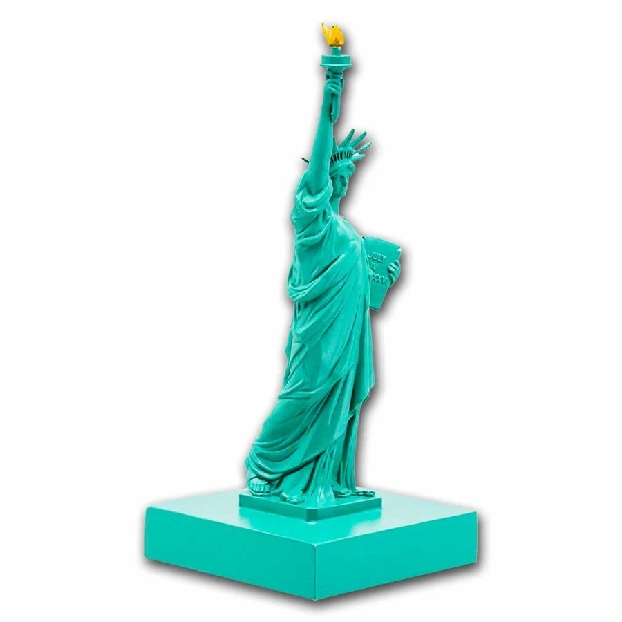 Picture of 2024 Samoa 3D Statue of Liberty 5 oz Colorized Silver Figurine - Case, Box, COA