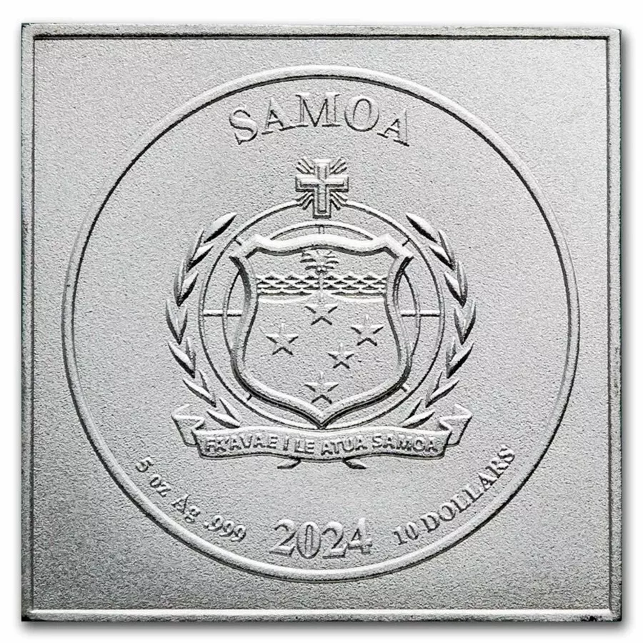 Picture of 2024 Samoa 3D Statue of Liberty 5 oz Colorized Silver Figurine - Case, Box, COA