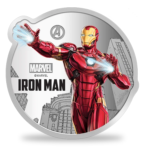 Picture of Pamp MMTC Marvel Iron-Man 1 oz Colorized Silver Coin (Capsule, Box, COA)