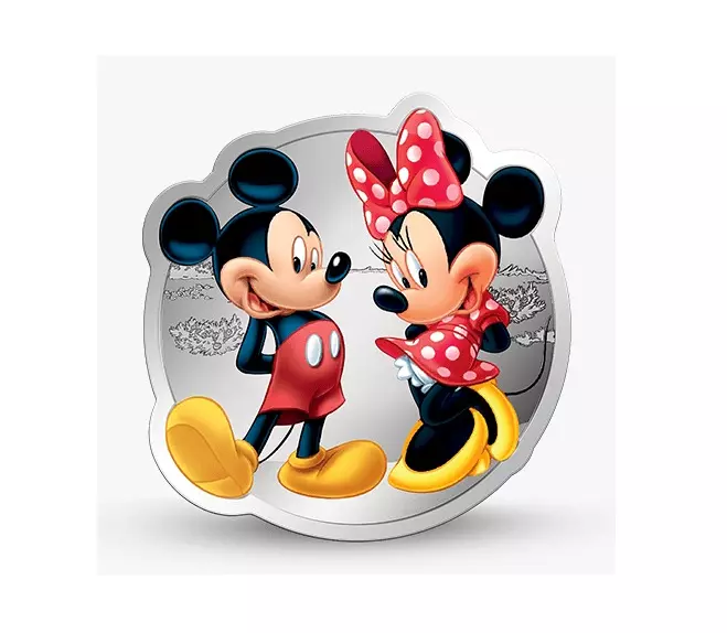 Picture of Pamp MMTC Disney Mickey & Minnie 1 oz Colorized Silver Coin (Capsule, Box, COA)