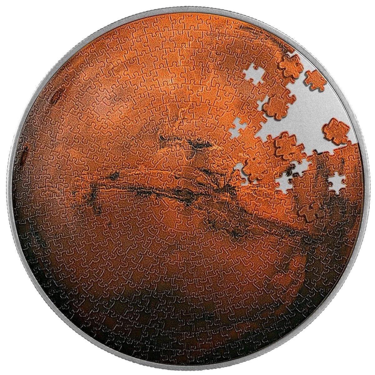 Picture of (Set of 3) 1x Earth, Moon, Mars Puzzle 1 oz Silver & 4.5 oz Copper Coin