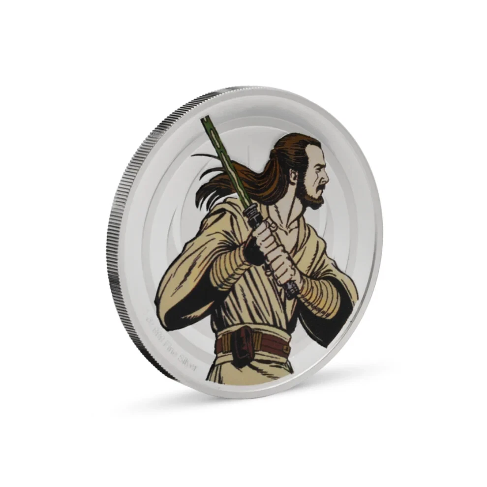 Picture of 2025 Agoro Star Wars Qui-Gon Jinn vs. Darth Maul 1 oz Colorized Silver Medallion